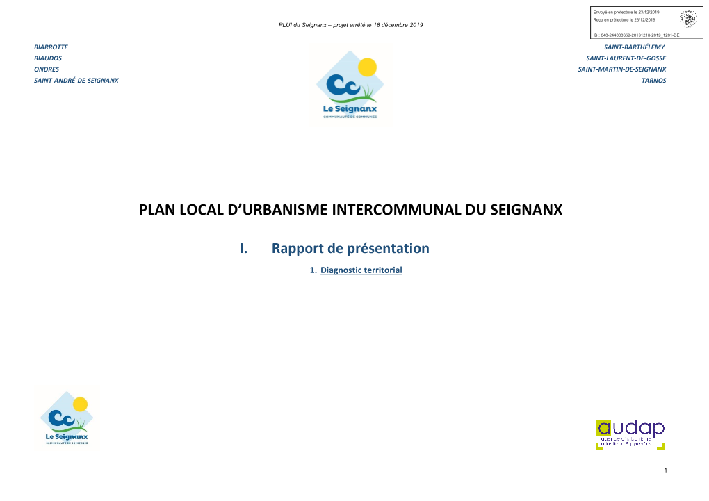 Plan Local D'urbanisme Intercommunal Du Seignanx