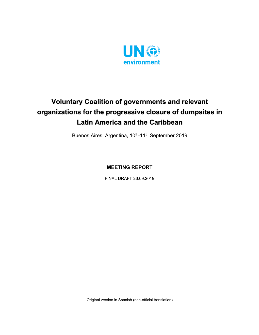 Voluntary Coalition of Governments and Relevant Organizations for the Progressive Closure of Dumpsites in Latin America and the Caribbean