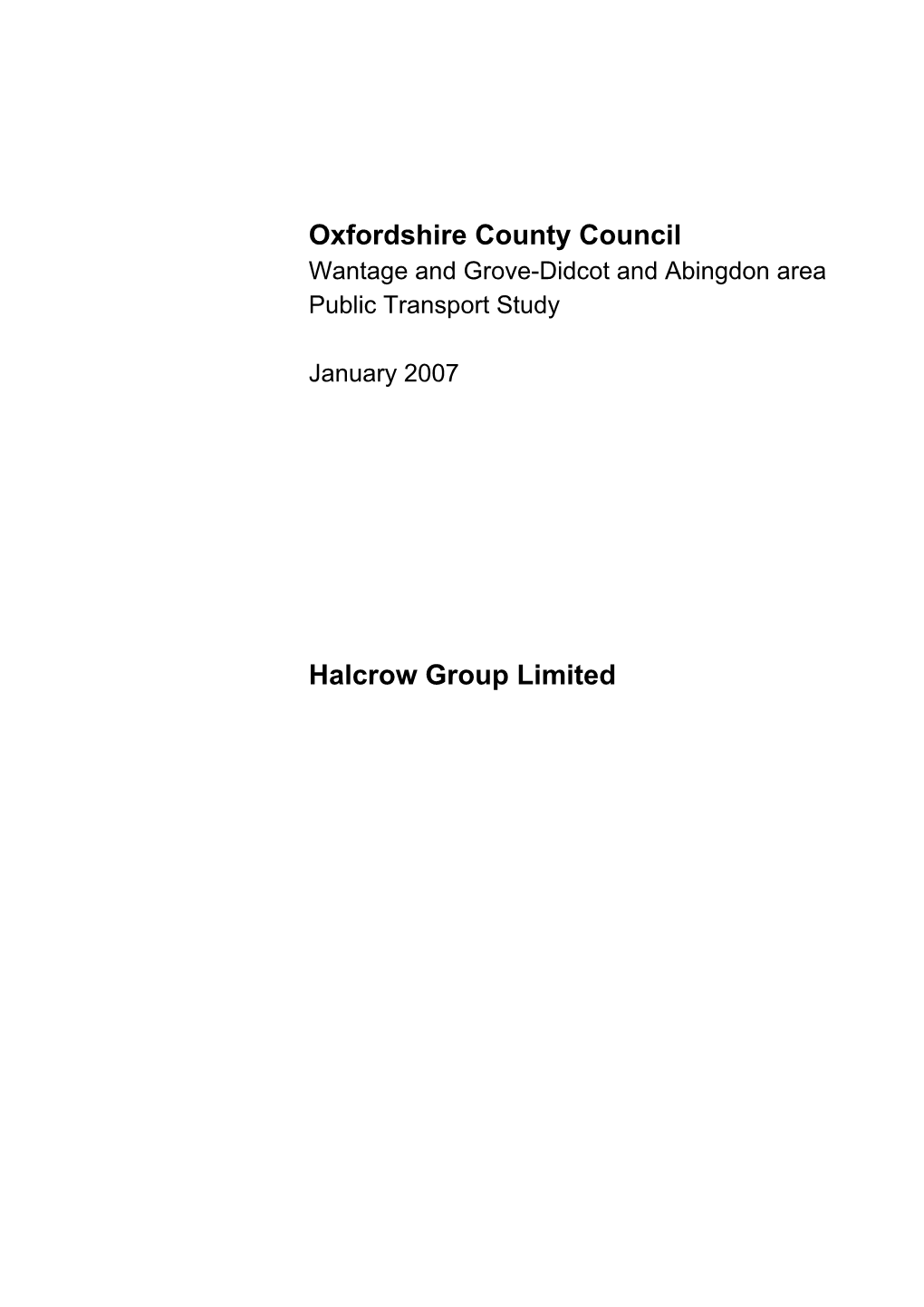 Oxfordshire County Council Halcrow Group Limited