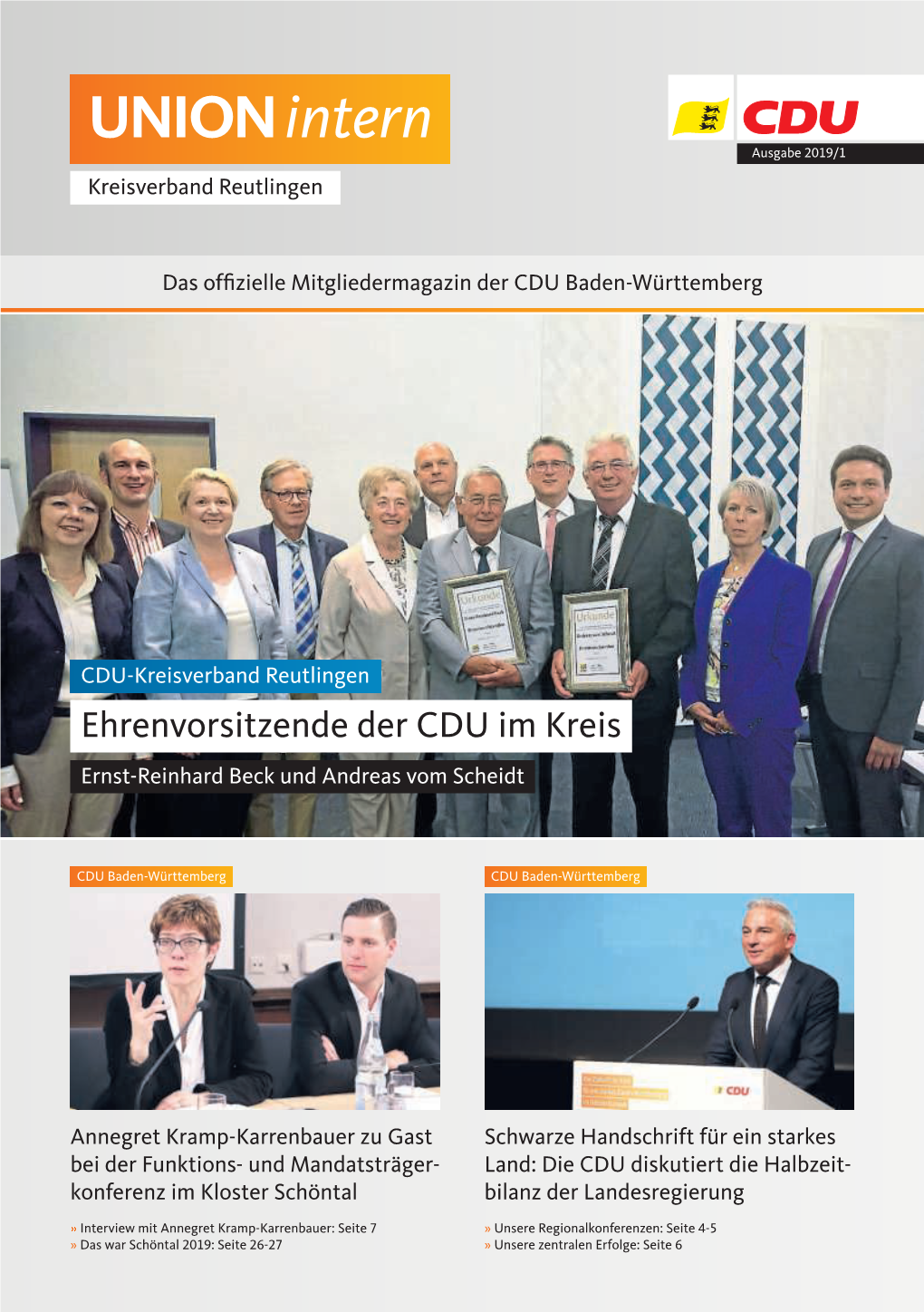 UNION Intern Ausgabe 2019/1 Kreisverband Reutlingen