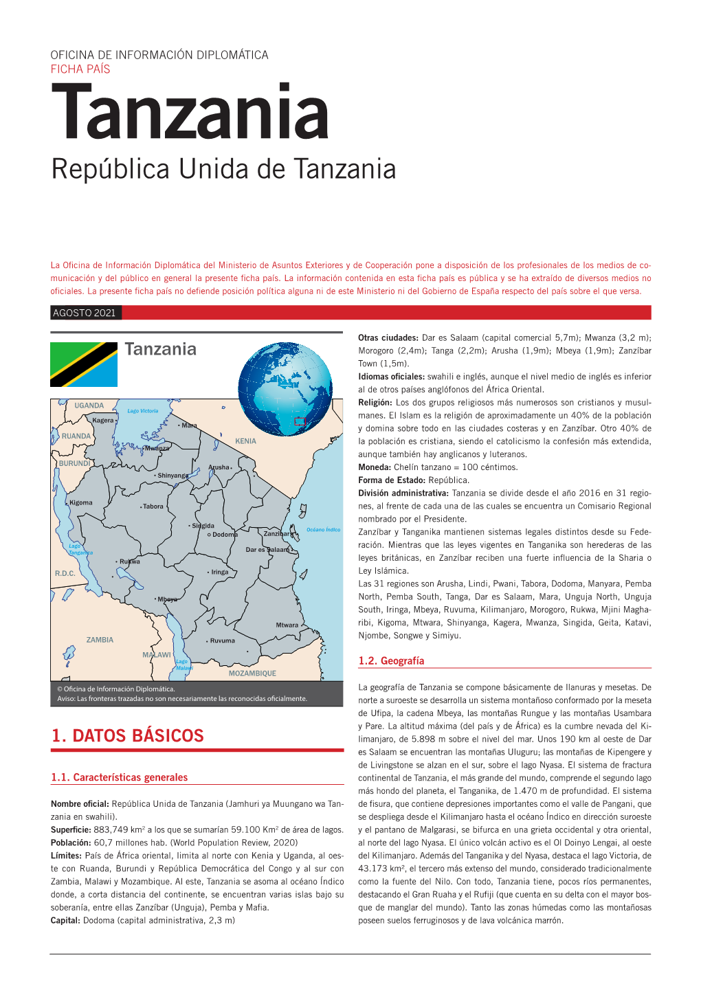 Ficha País De Tanzania