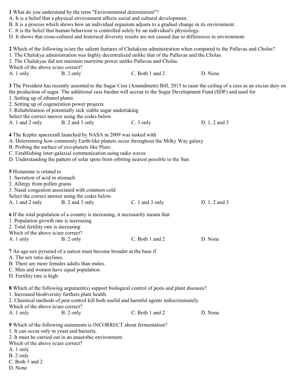 1 What Do You Understand by the Term "Environmental Determinism"? A