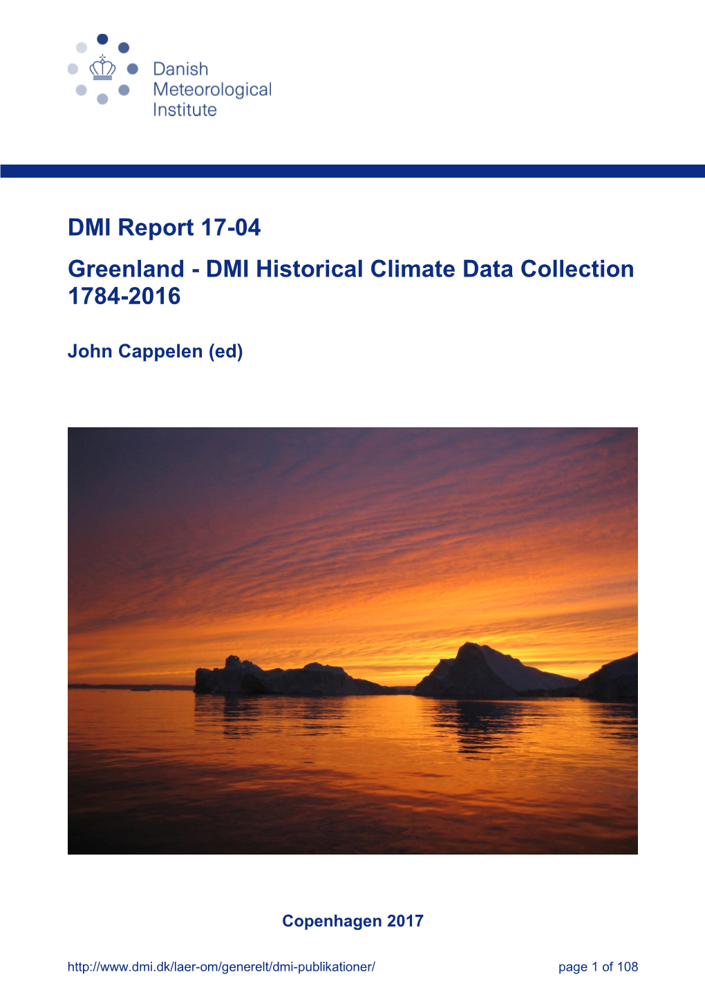 DMI Historical Climate Data Collection 1784-2016