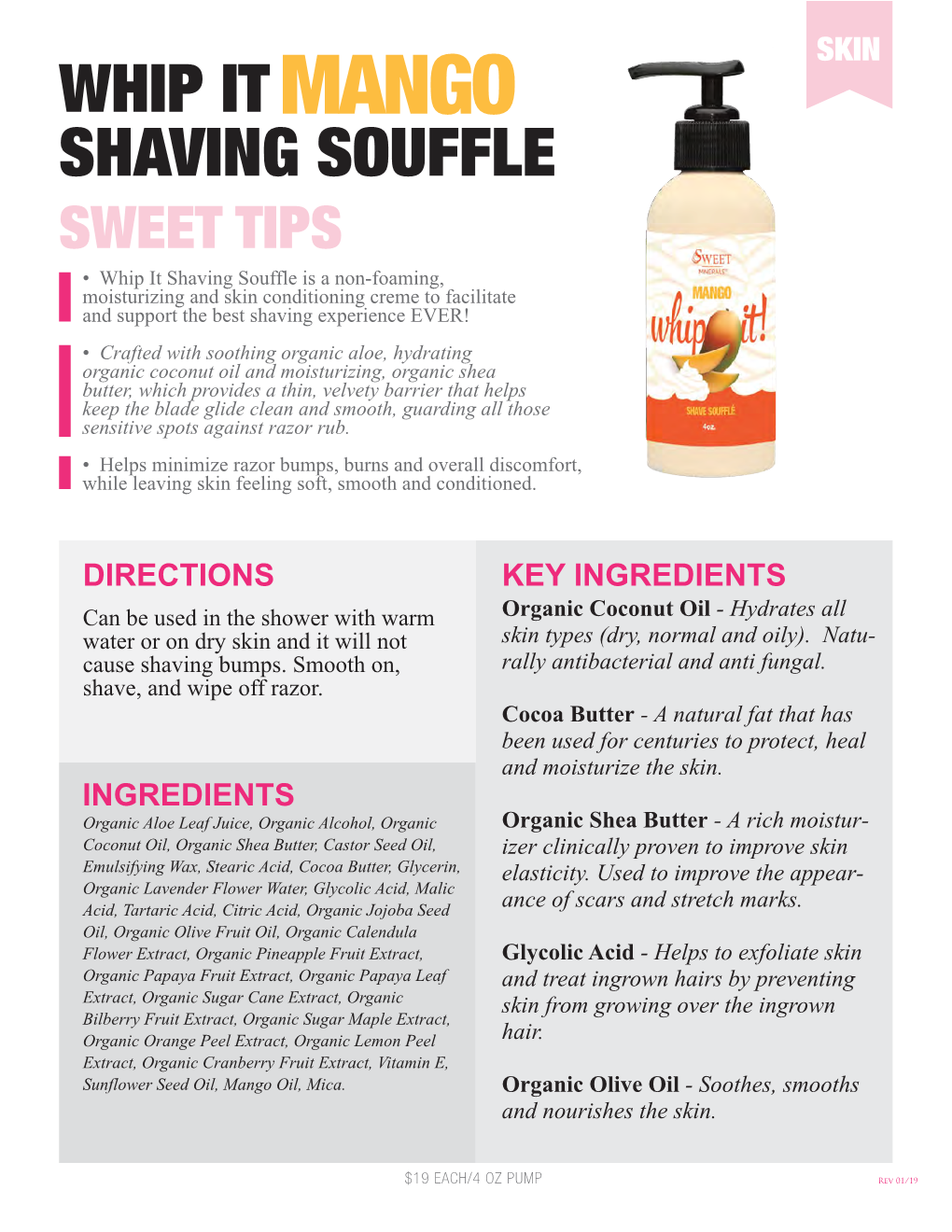 Sweet Productknowbook Skin WHIP IT MANGO Shave