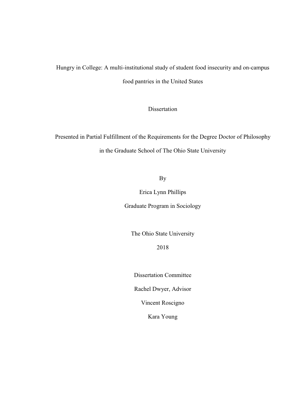 Hungry in College: a Multi-Institutional Study of Student Food Insecurity and On-Campus