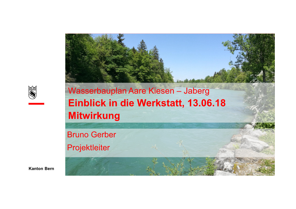 Wasserbauplan Aare Kiesen – Jaberg