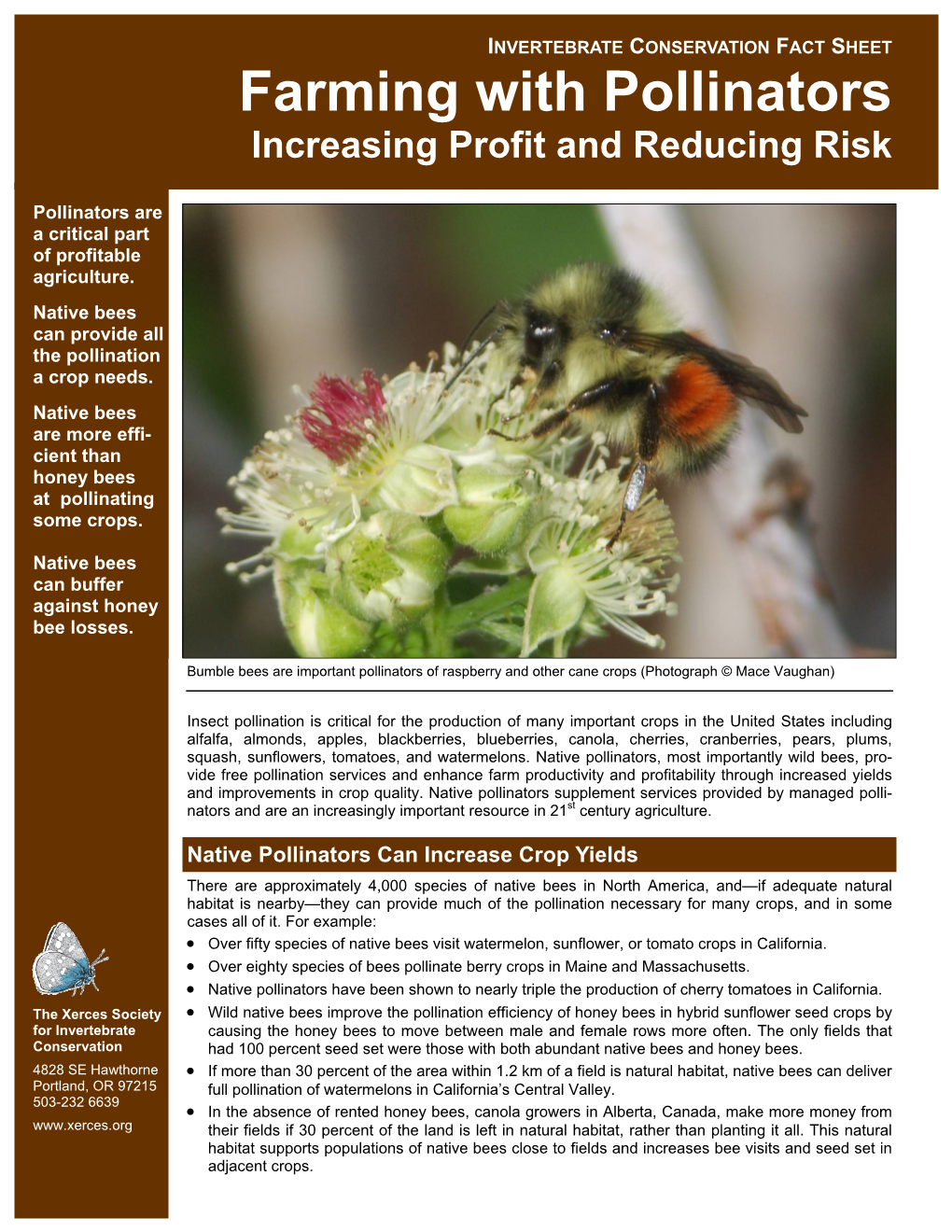 Farming with Pollinators Increasing Profit and Reducing Risk