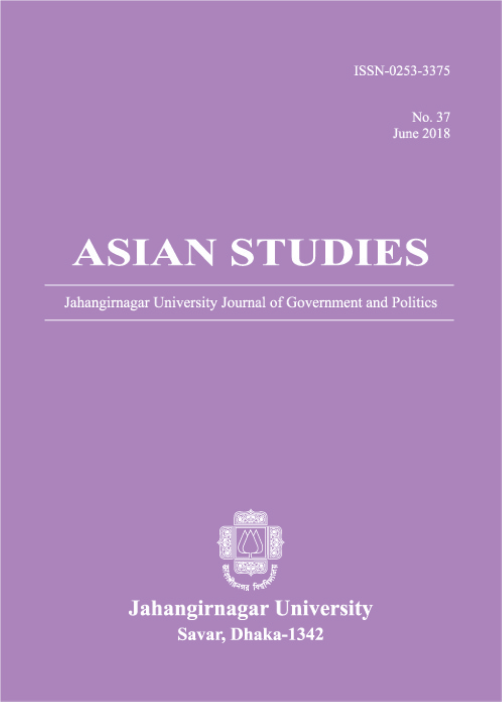 ASIAN STUDIES Jahangirnagar University Journal of Government and Politics