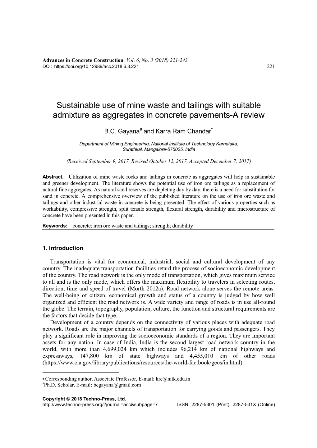 Sustainable Use of Mine Waste and Tailings with Suitable Admixture As Aggregates in Concrete Pavements-A Review