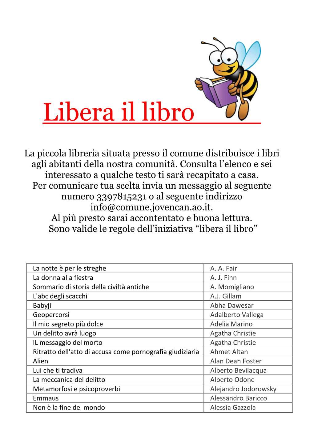 Elenco Libri Libera Il Libro