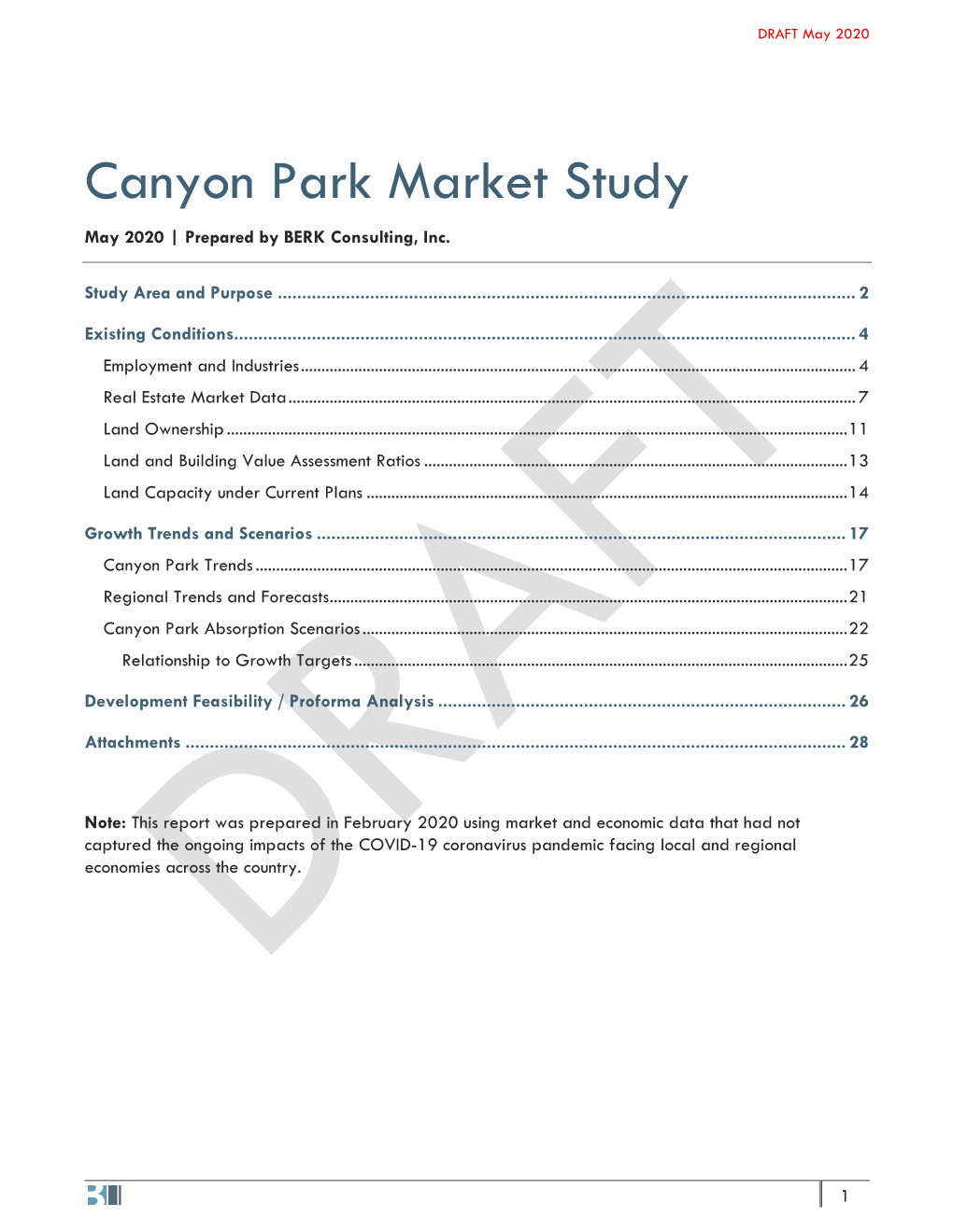 Canyon Park Market Study