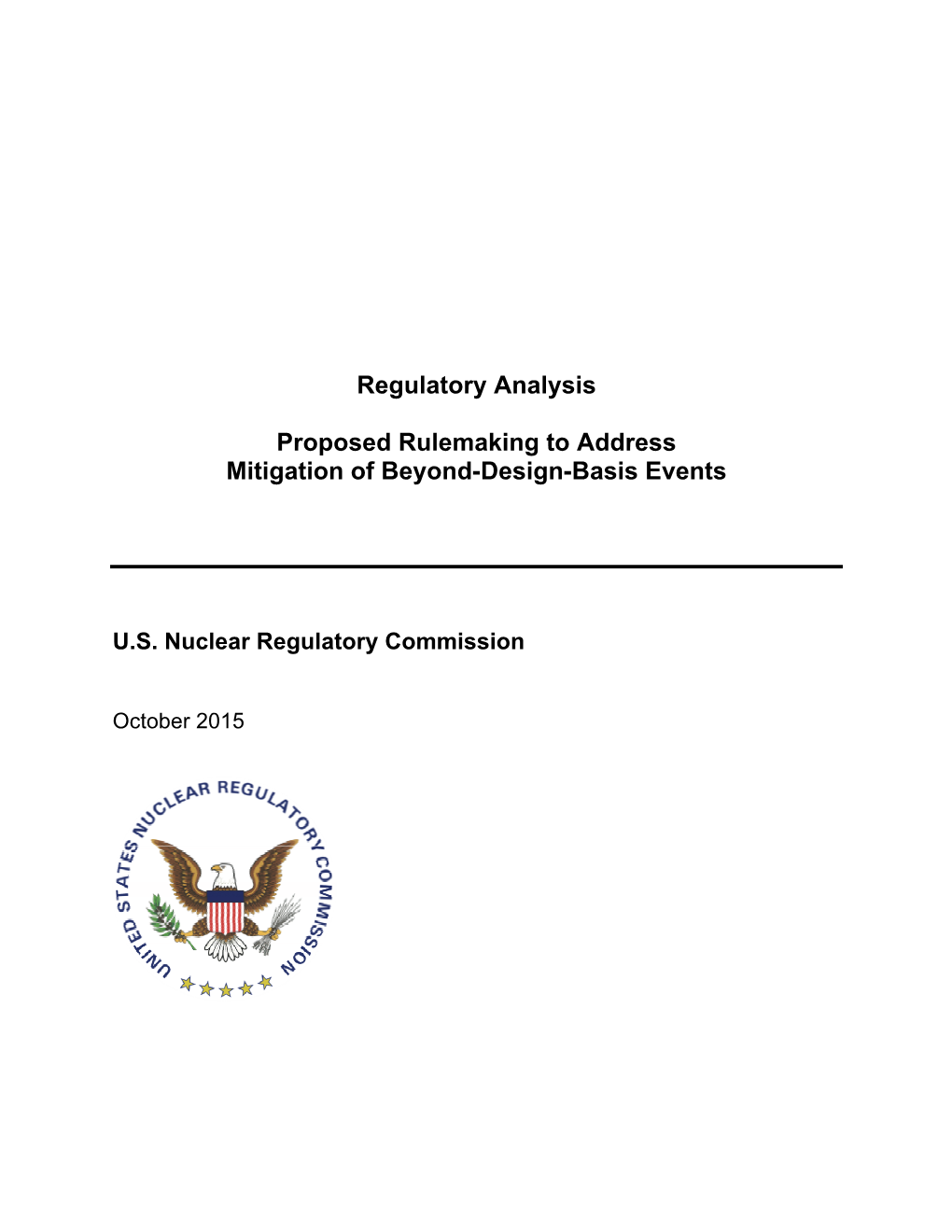 Regulatory Analysis Proposed Rulemaking to Address Mitigation