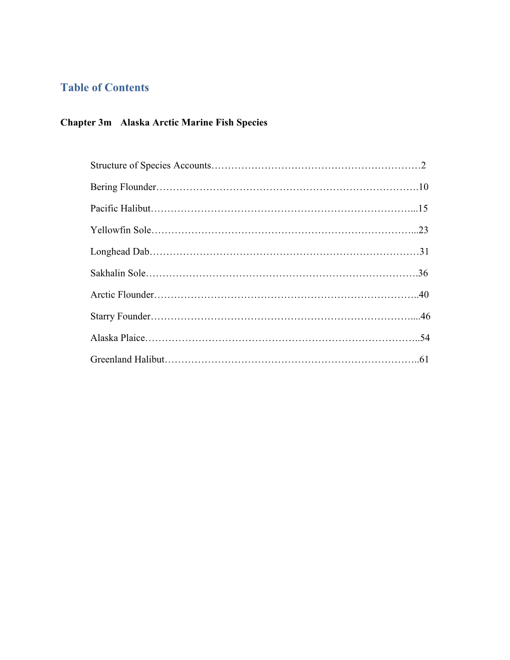 Table of Contents