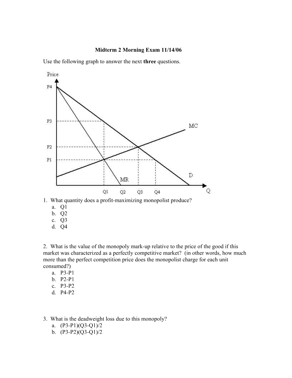 Use the Following Graph to Answer the Next Three Questions