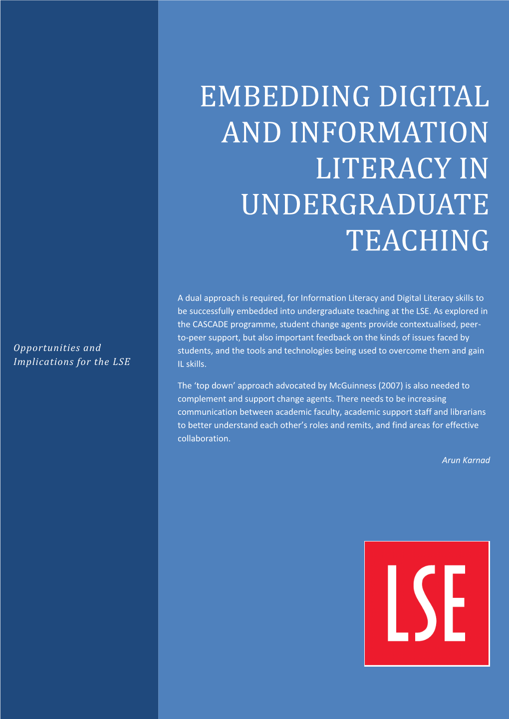 Embedding Digital and Information Literacy in Undergraduate Teaching