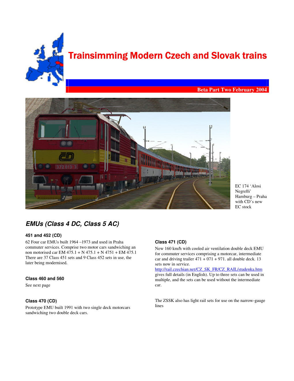 Trainsimming Modern Czech and Slovak Trains