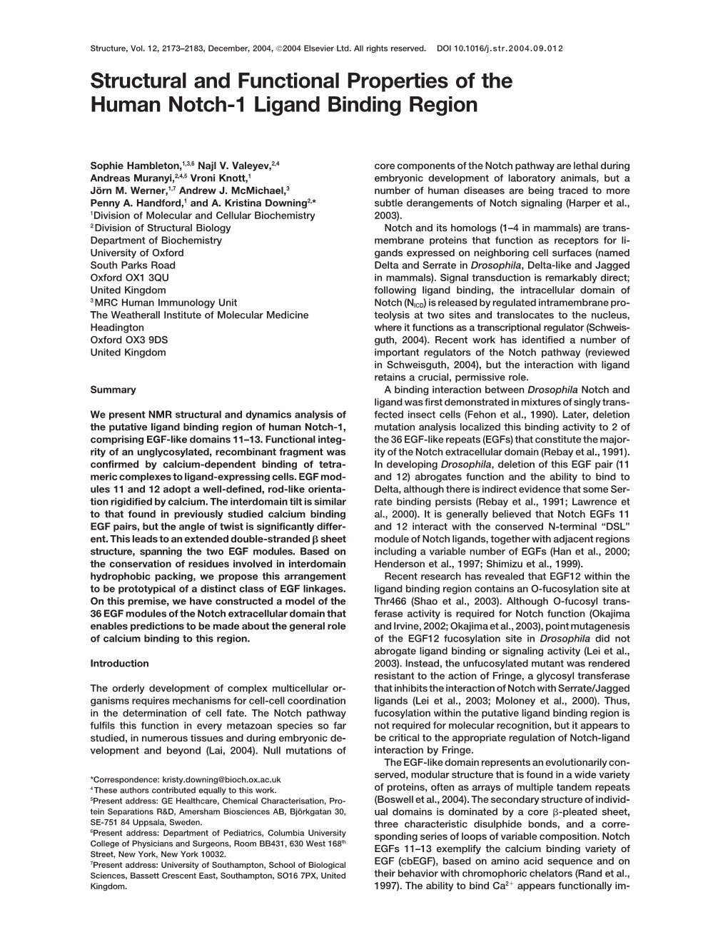 Structural and Functional Properties of the Human Notch-1 Ligand Binding Region