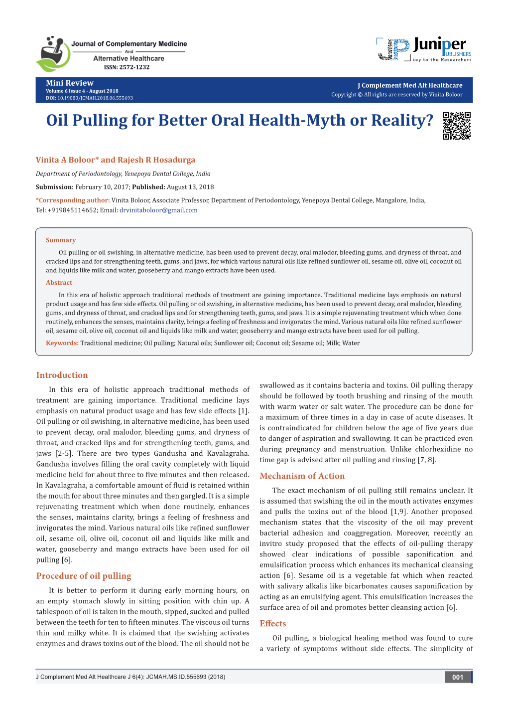 Oil Pulling for Better Oral Health-Myth Or Reality?