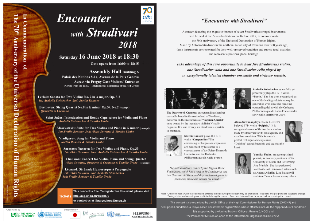 Encounter with Stradivari” 70 Encounter