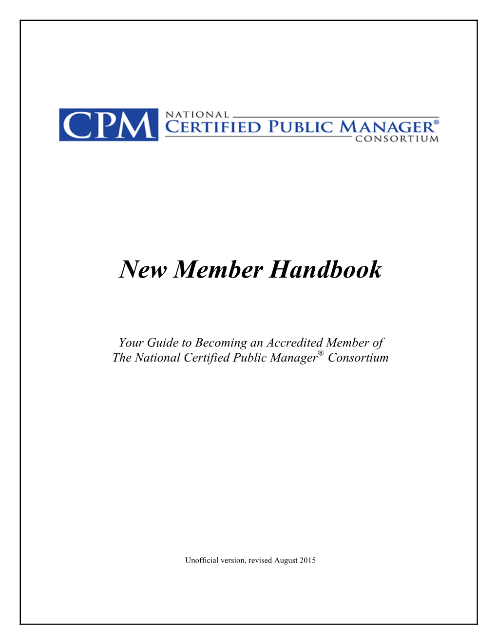 New Member Handbook