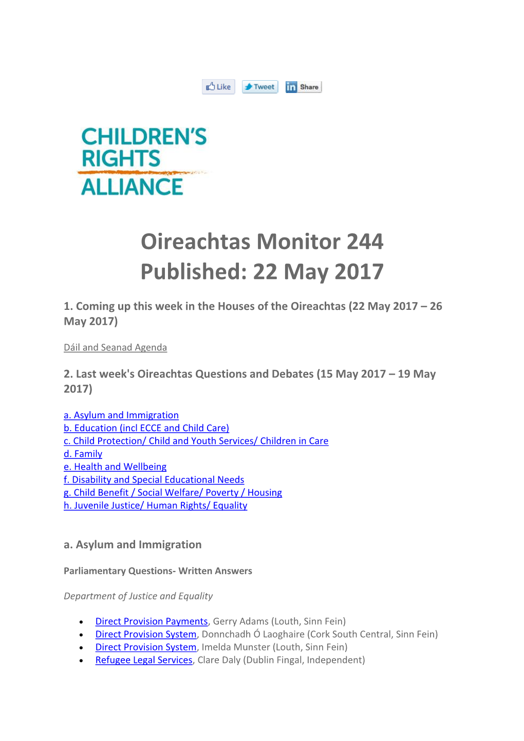 Oireachtas Monitor 244 Published