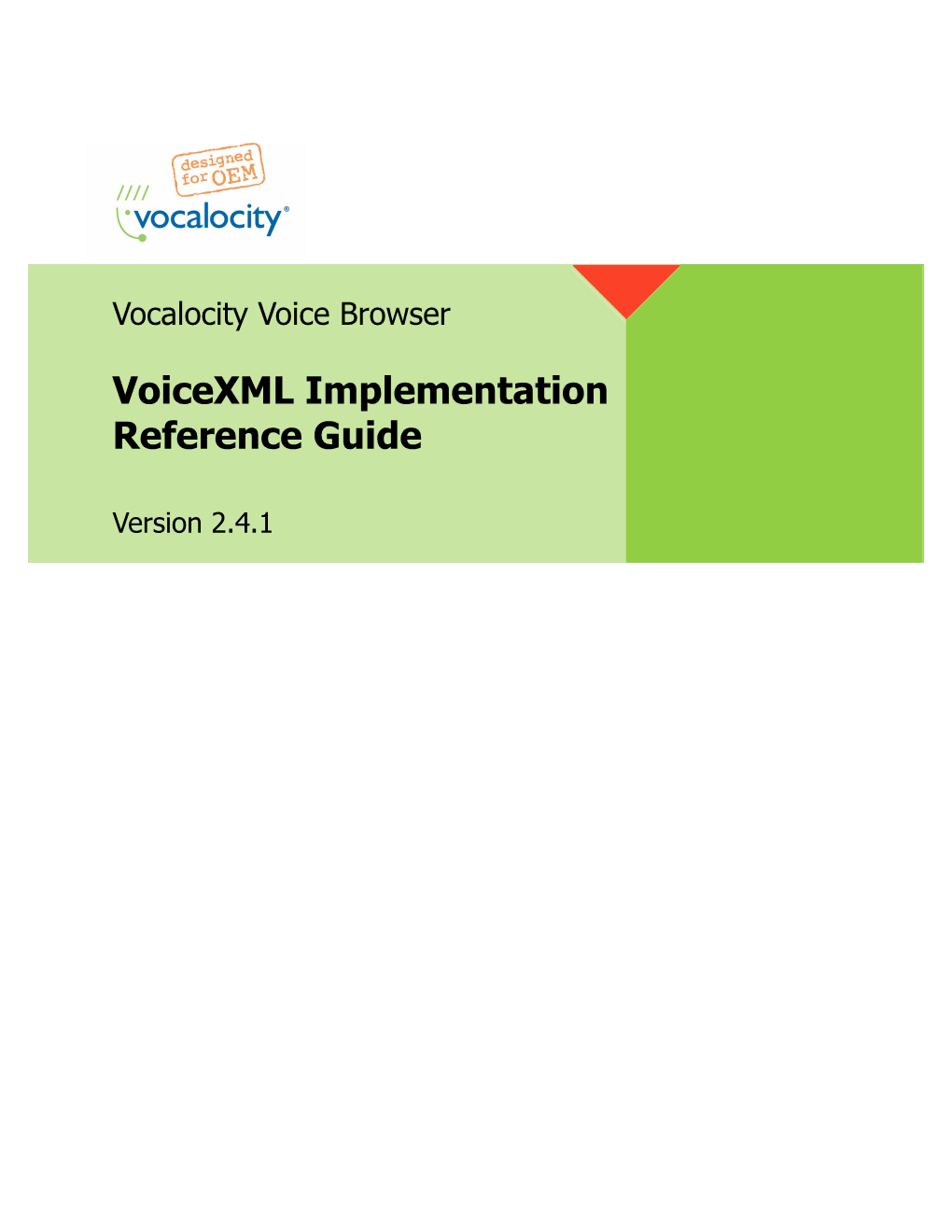 Voicexml Implementation Reference Guide