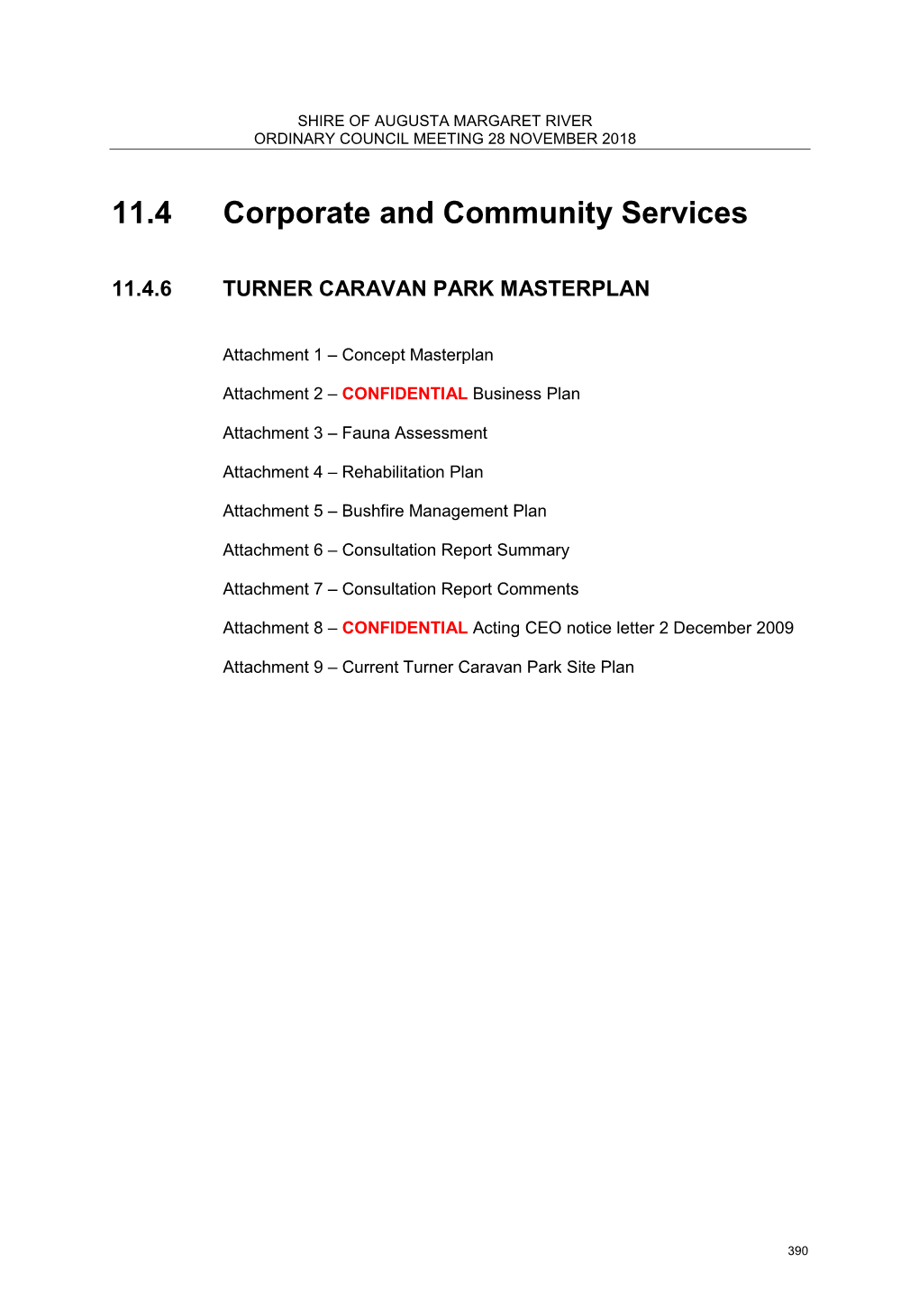 11.4 Corporate and Community Services