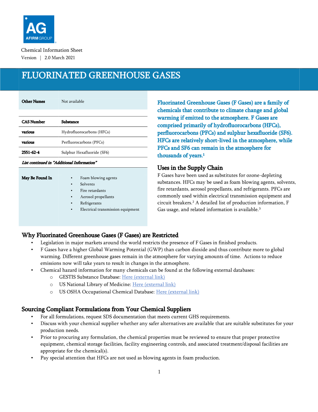 Fluorinated Greenhouse Gases