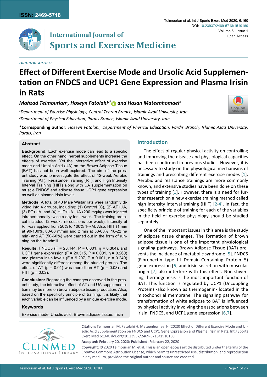 Effect of Different Exercise Mode and Ursolic Acid Supplementation On