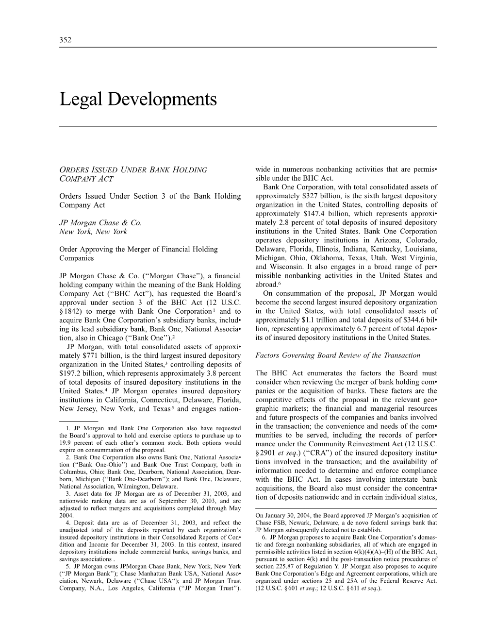 Legal Developments