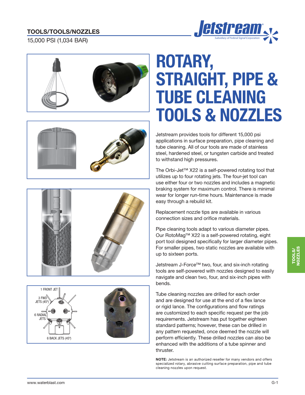 Rotary, Straight, Pipe & Tube Cleaning Tools & Nozzles