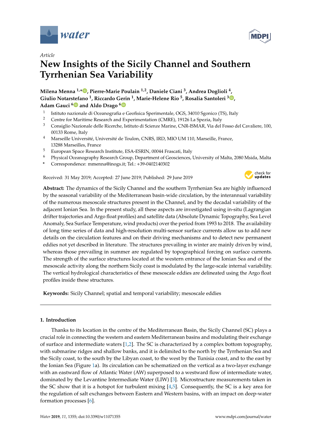 New Insights of the Sicily Channel and Southern Tyrrhenian Sea Variability
