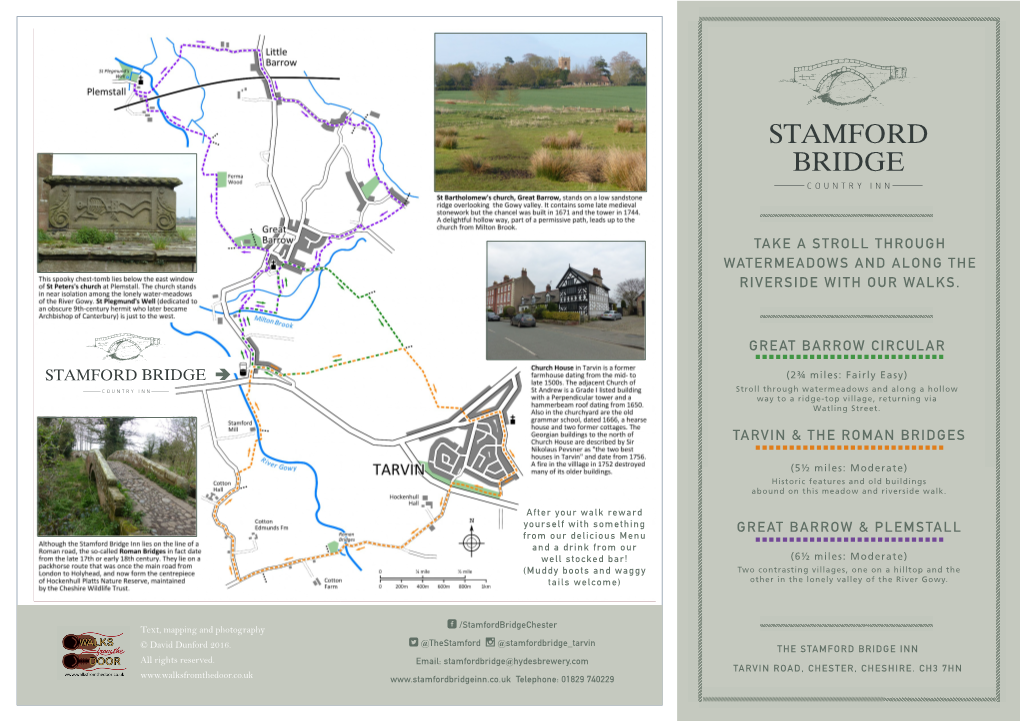 Take a Stroll Through Watermeadows and Along the Riverside with Our Walks. Great Barrow Circular Tarvin & the Roman Bridges