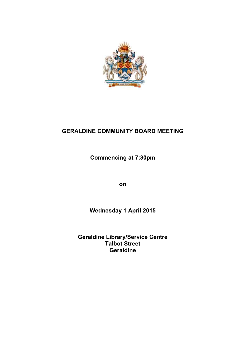 Geraldine Community Board Meeting