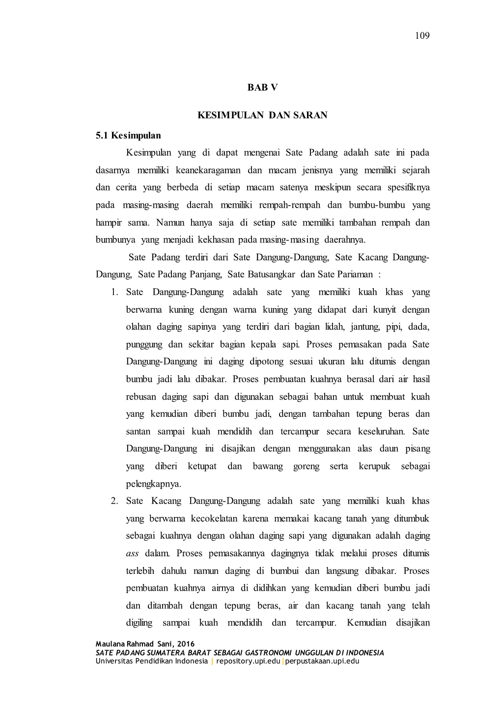 109 Bab V Kesimpulan Dan Saran 5.1