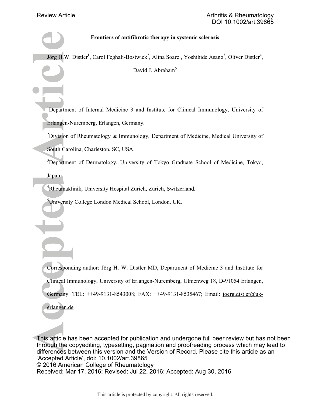 Frontiers of Antifibrotic Therapy in Systemic Sclerosis