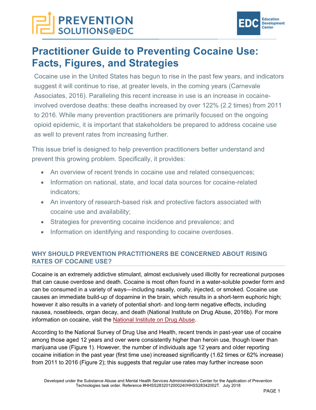 Practitioner Guide to Preventing Cocaine