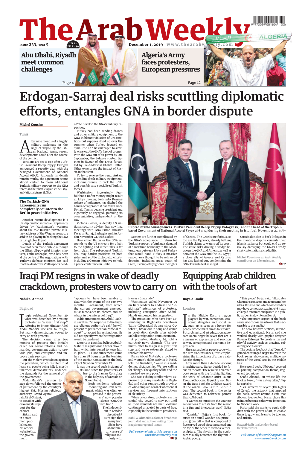 Erdogan-Sarraj Deal Risks Scuttling Diplomatic Efforts, Entangles GNA in Border Dispute