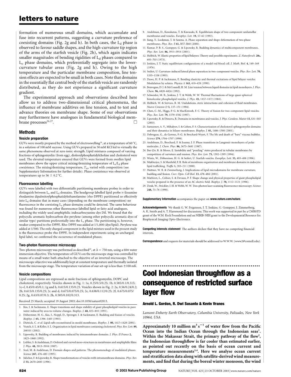 Cool Indonesian Throughflow As a Consequence of Restricted Surface