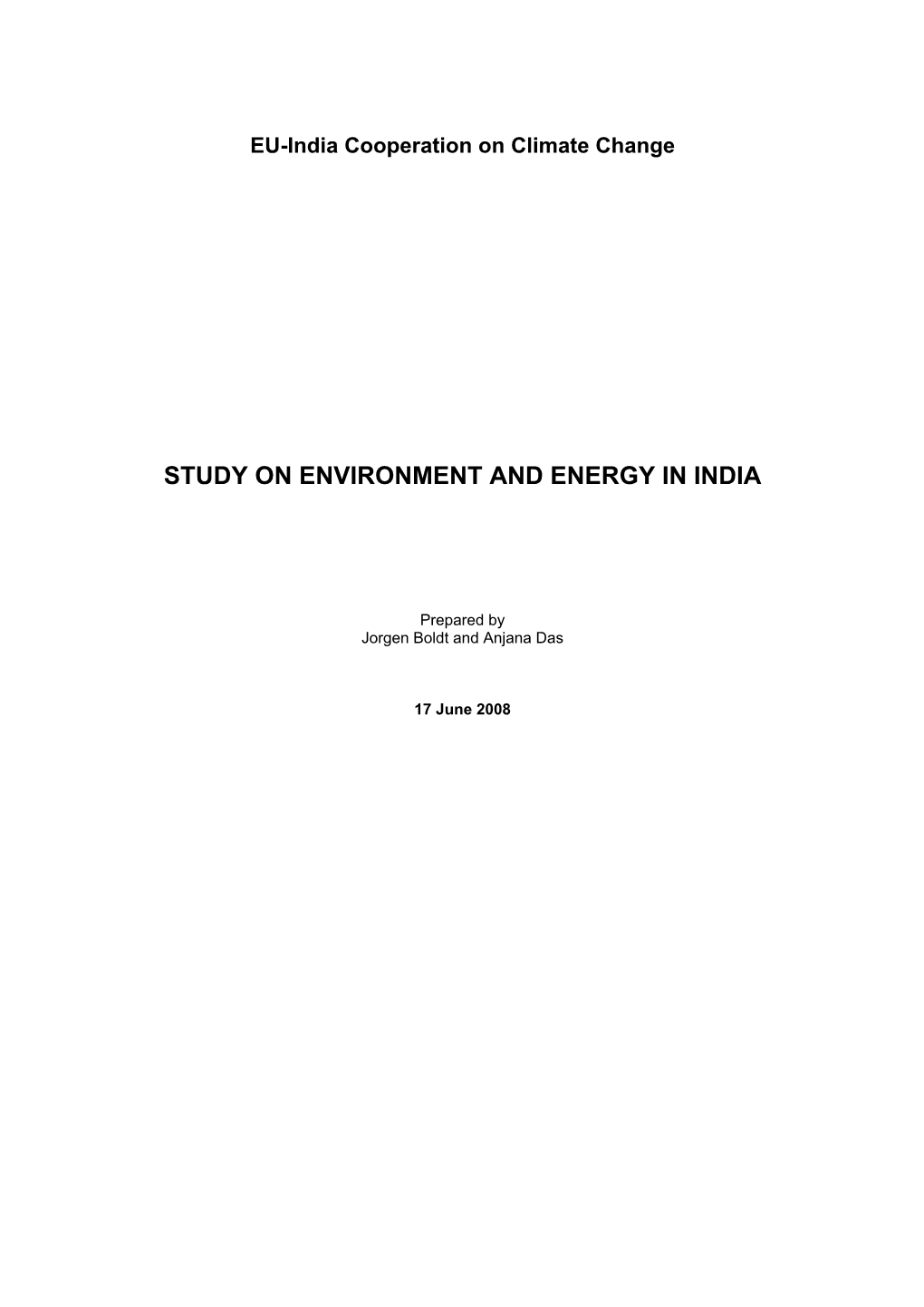 EU-India Cooperation on Climate Change