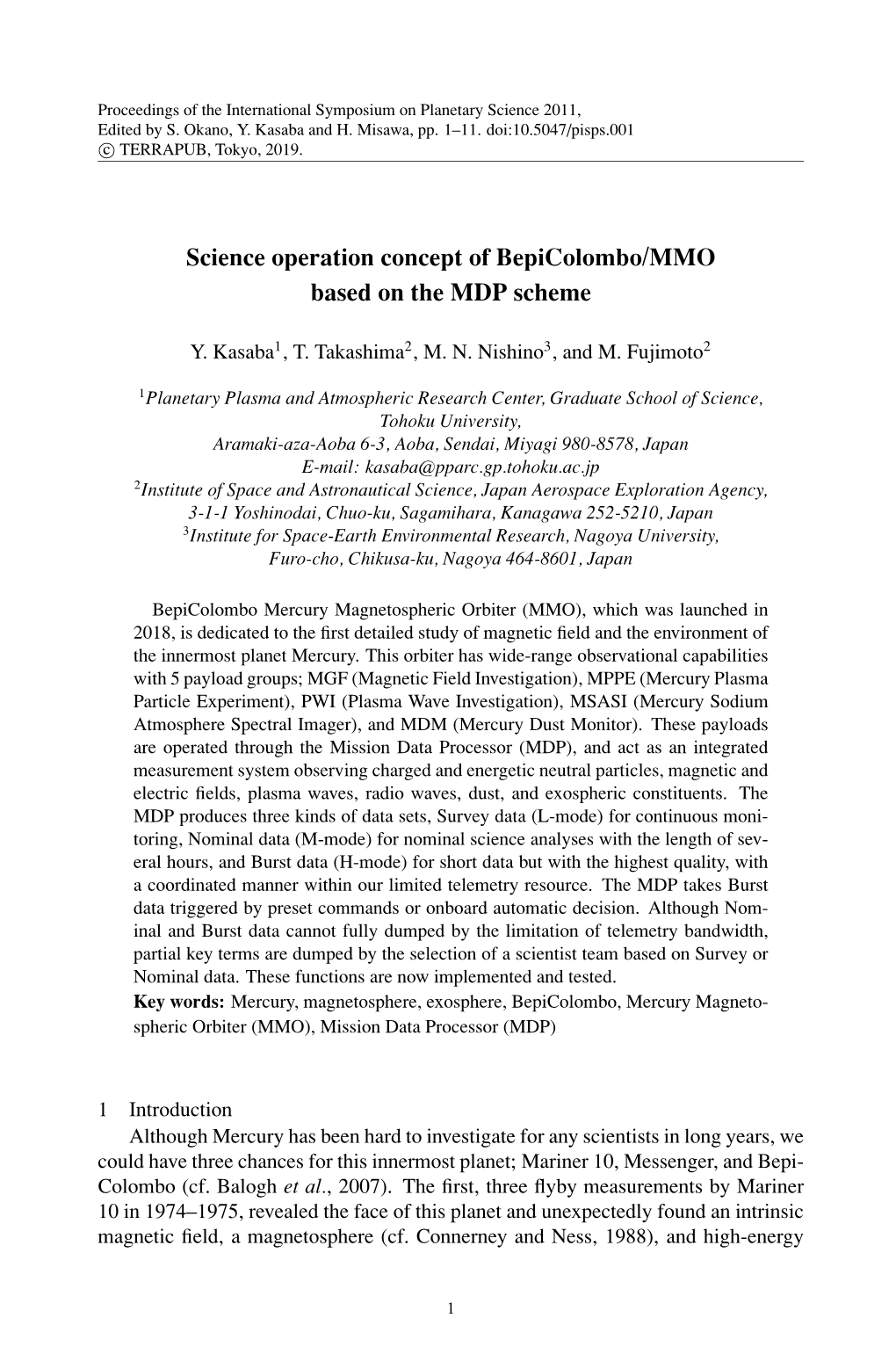 Science Operation Concept of Bepicolombo/MMO Based on the MDP Scheme