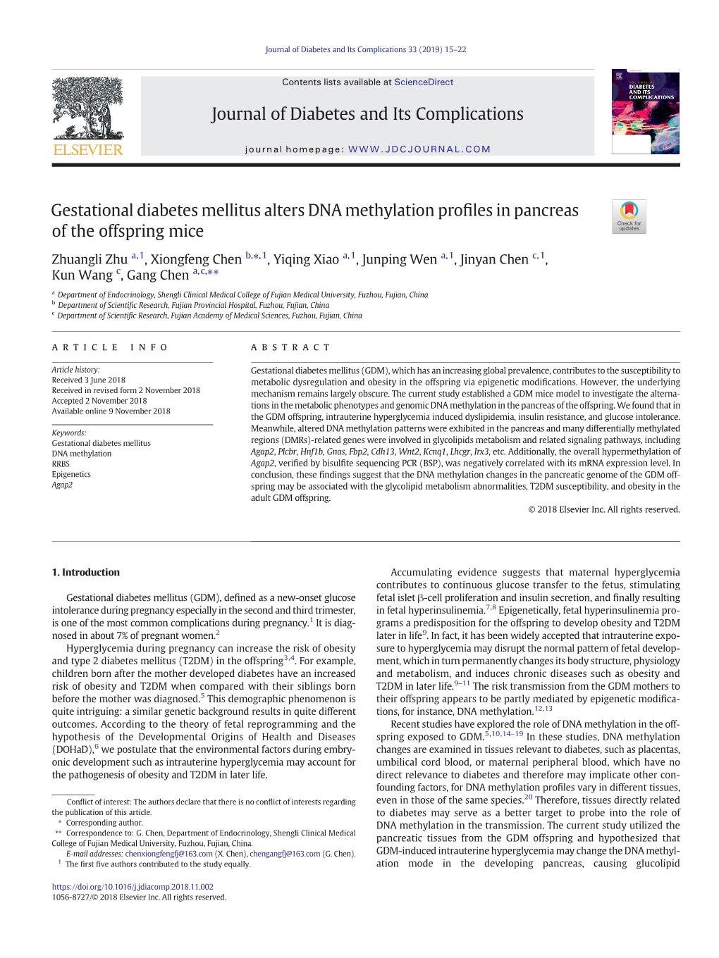 Gestational Diabetes Mellitus Alters DNA Methylation Profiles In