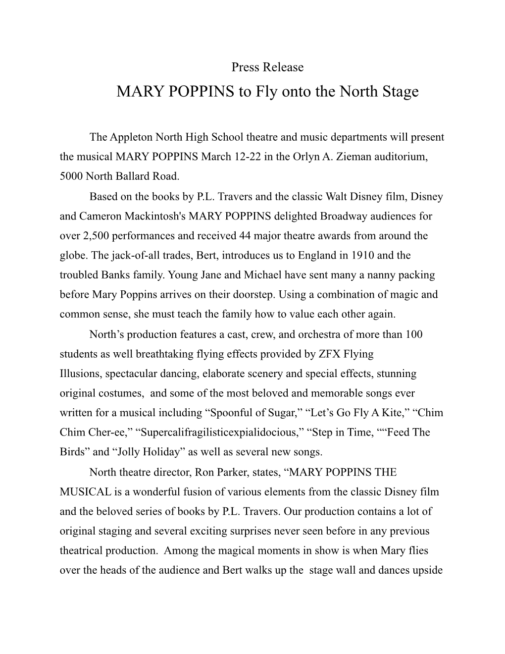 MARY POPPINS PRESS RELEASE.Pages