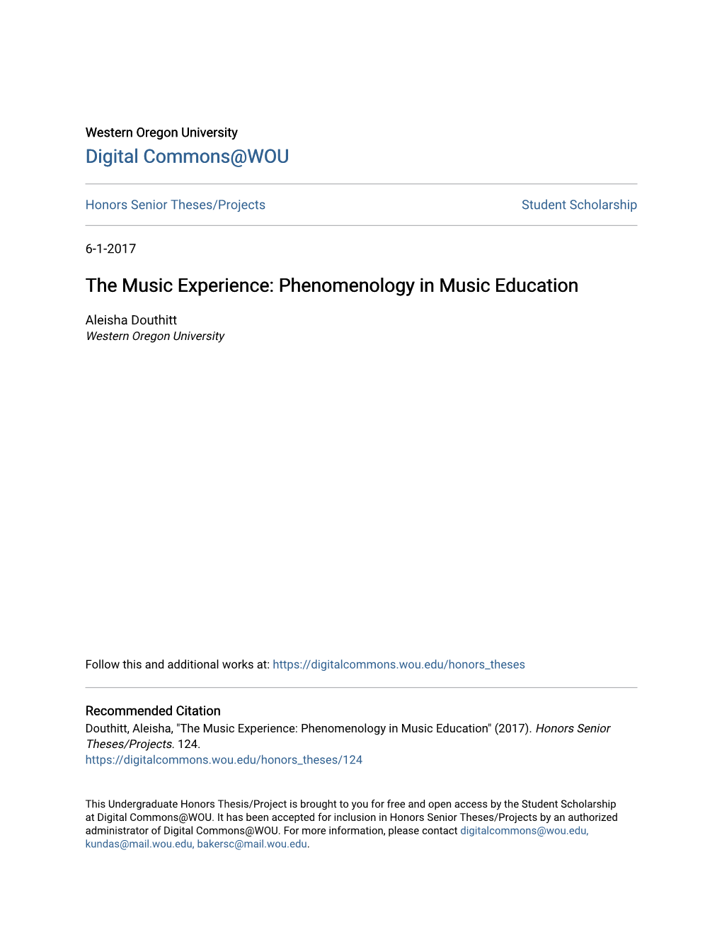 Phenomenology in Music Education