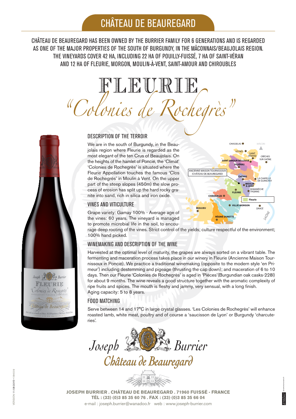 Fleurie, Morgon, Moulin-À-Vent, Saint-Amour and Chiroubles Fleurie