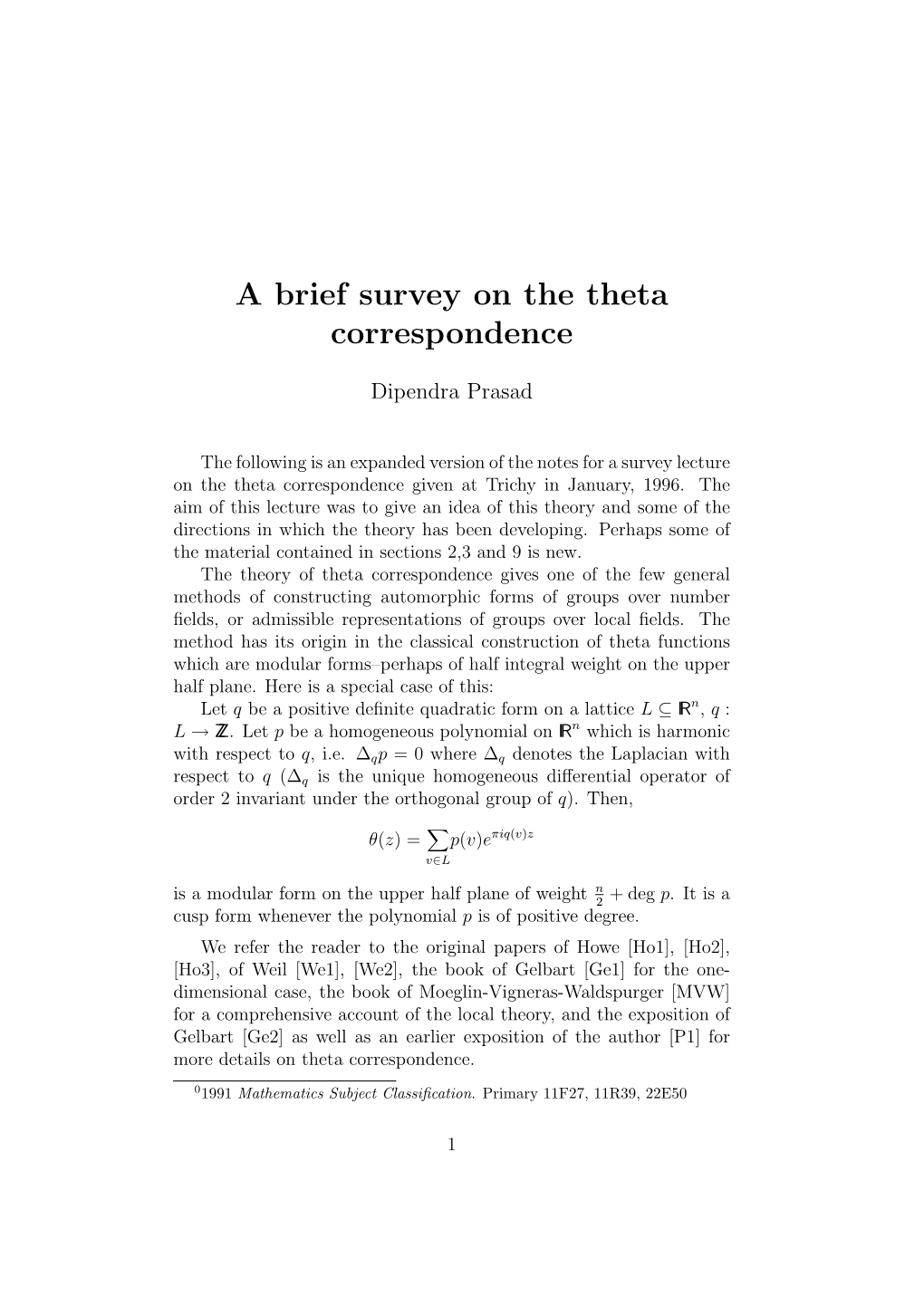 A Brief Survey on the Theta Correspondence