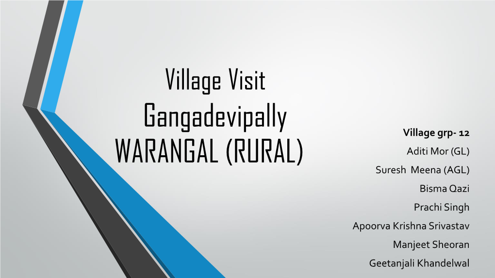 Village Visit Gangadevipally