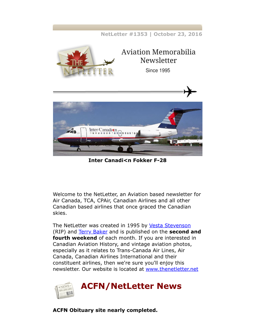 ACFN/Netletter News