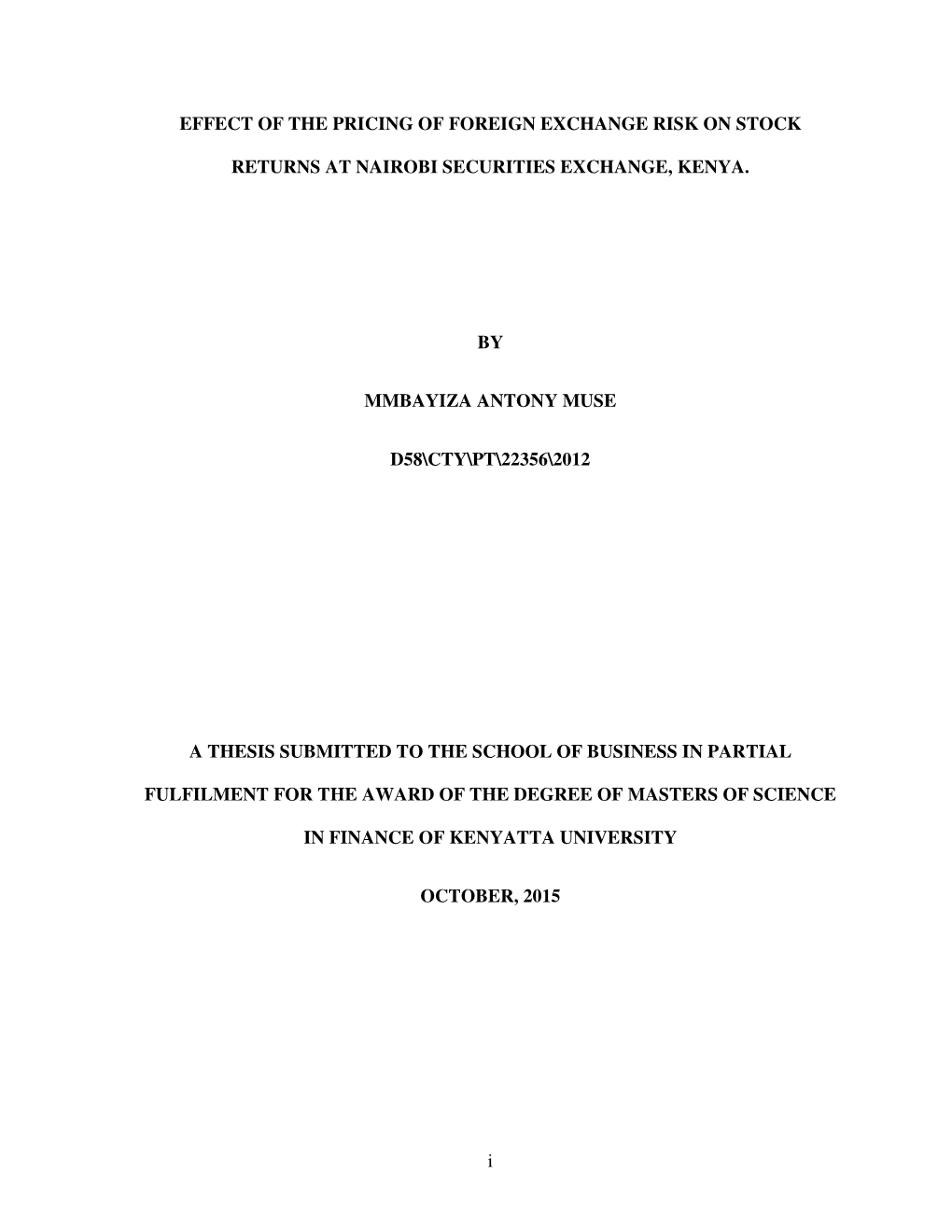 Effect of the Pricing of Foreign Exchange Risk on Stock