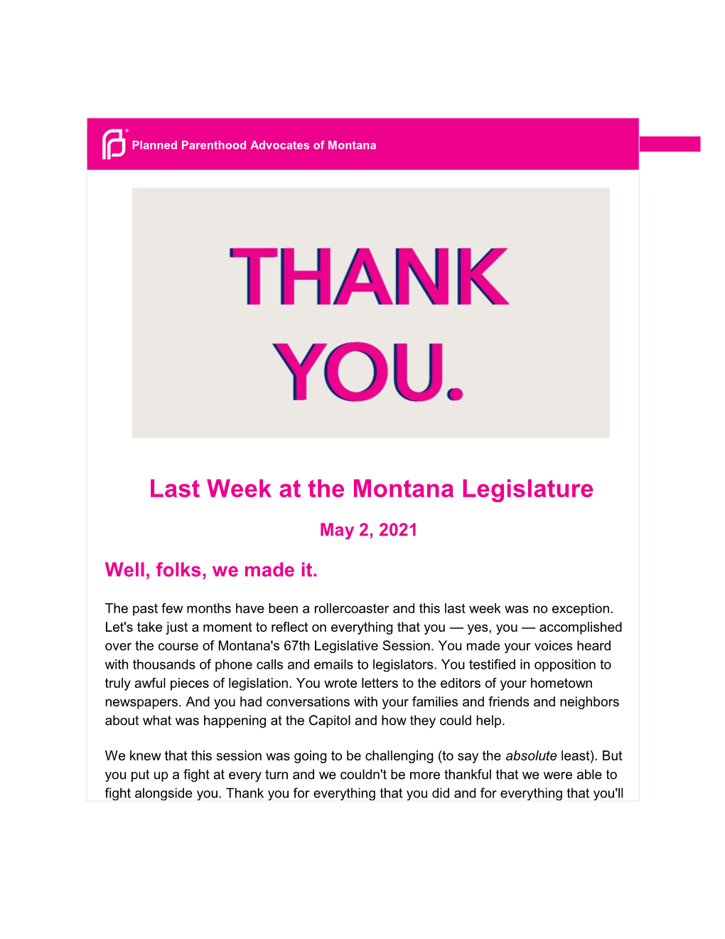 Last Week at the Montana Legislature